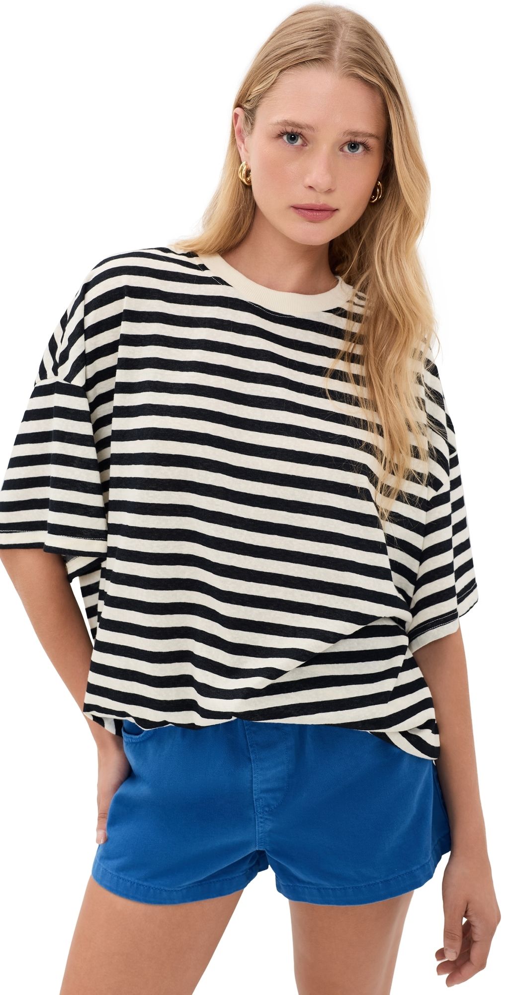 VRG GRL Willow Stripe Tee Black Stripe XS