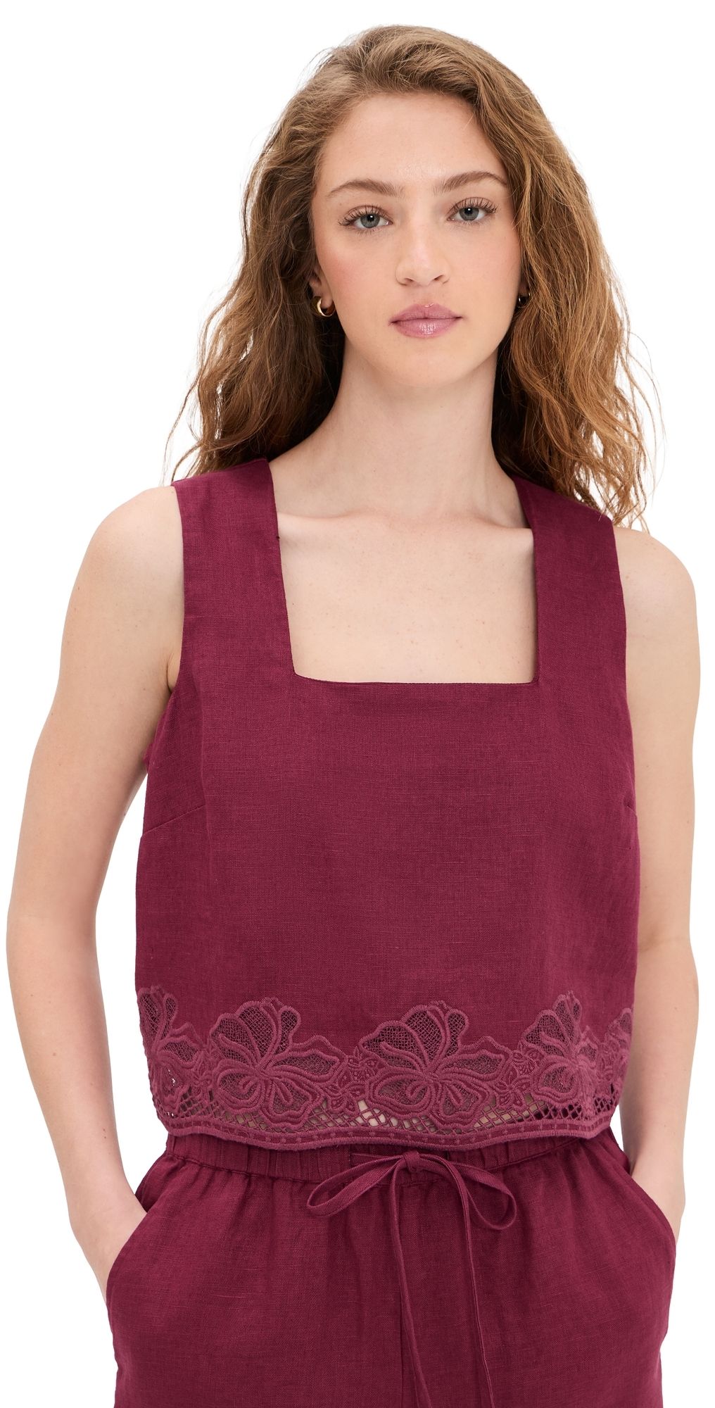 RAILS Akira Tank Berry Hibiscus Embroidery XL