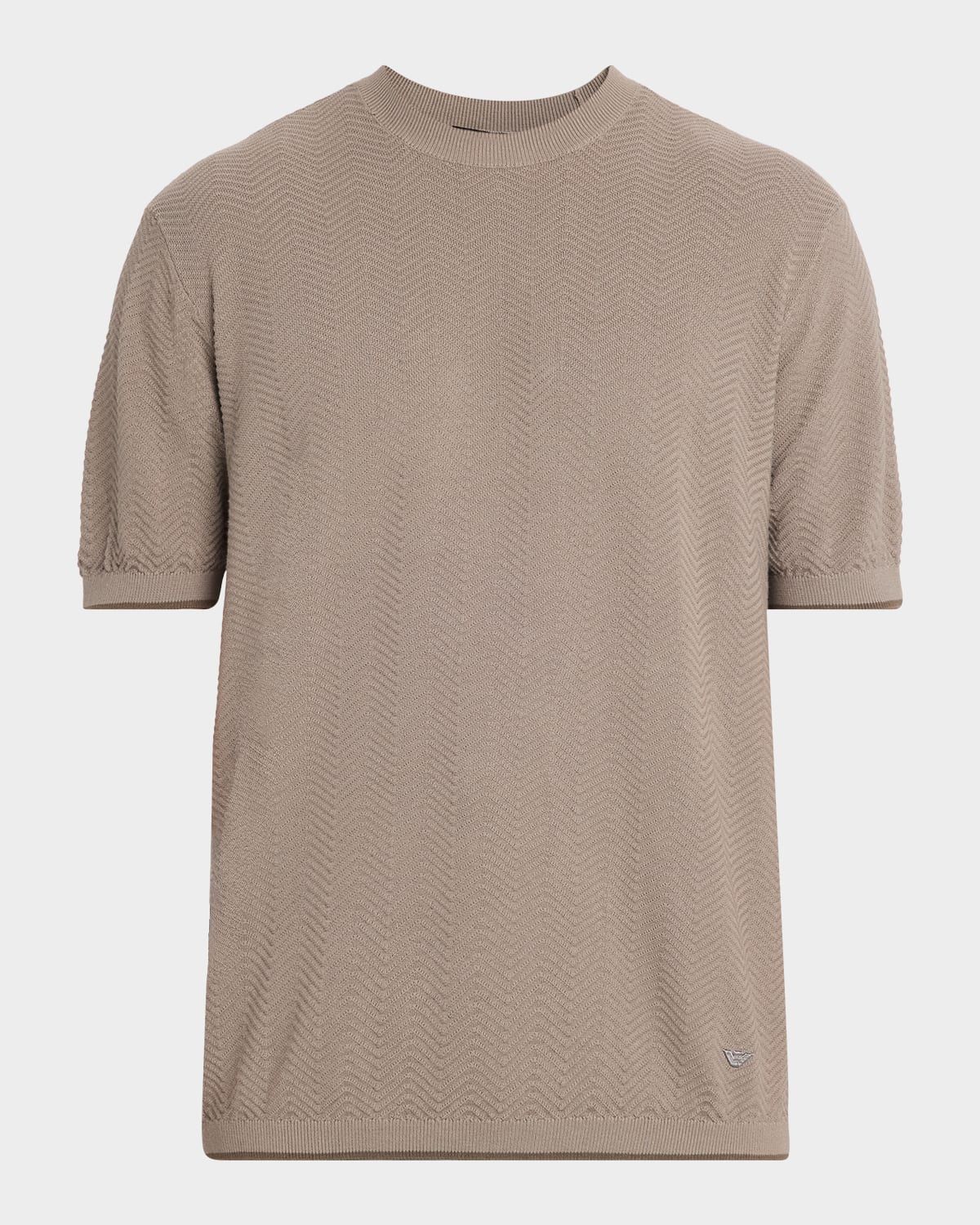 Men & apos;s Tonal Textured Cotton T-Shirt