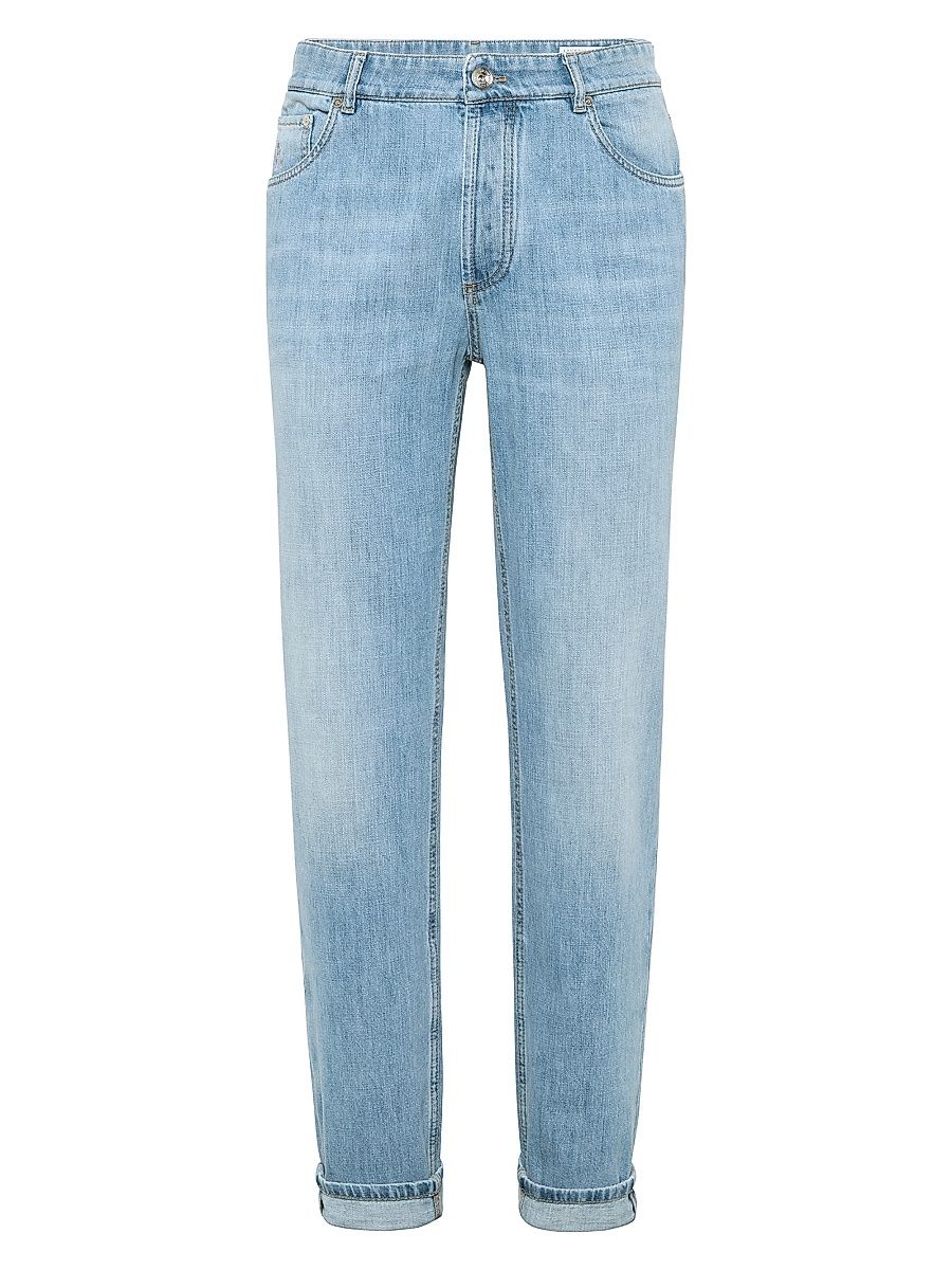 Men's Lightweight Denim Traditional Fit Five Pocket Jeans - Light Denim - Size 44