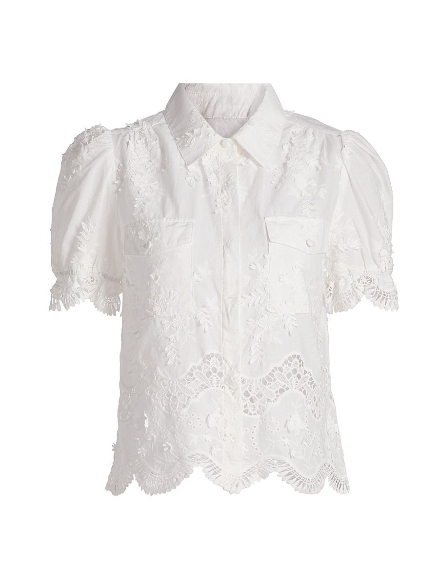 Women's Mina 3D Voile Top - White - Size XL