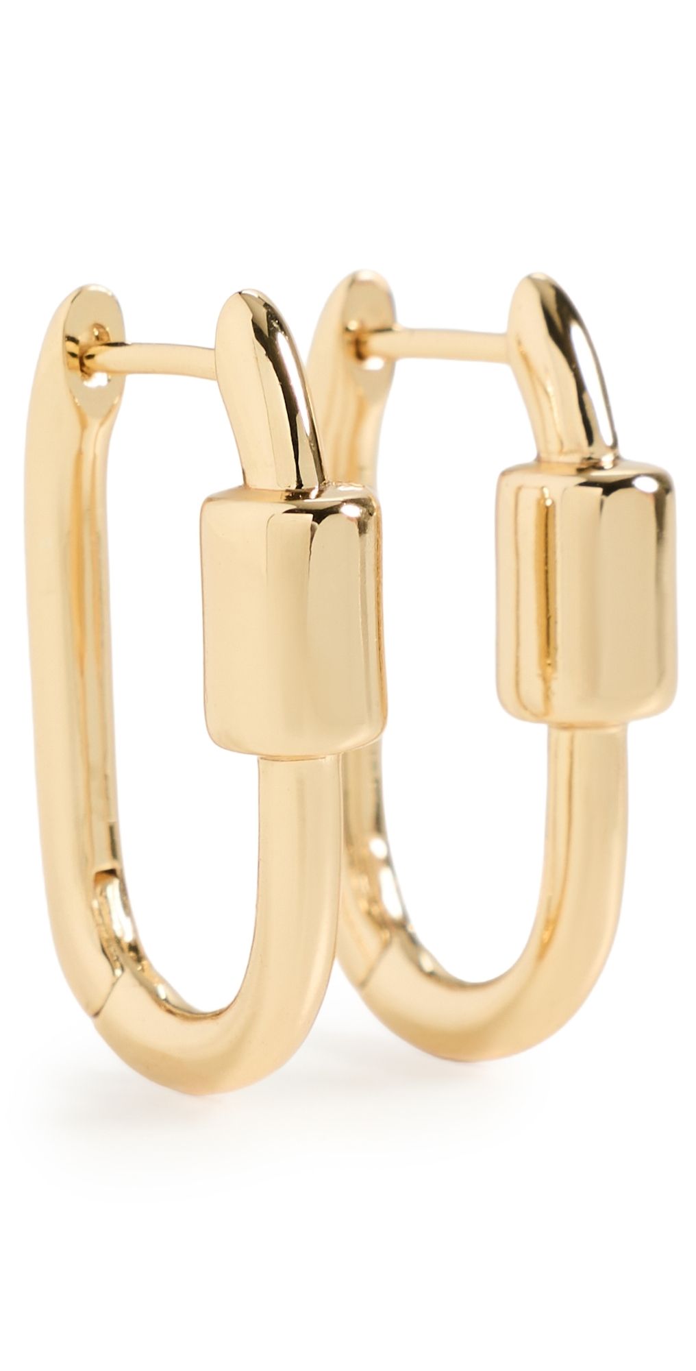 Madewell Carabiner Hoop Earrings Warm Gold One Size