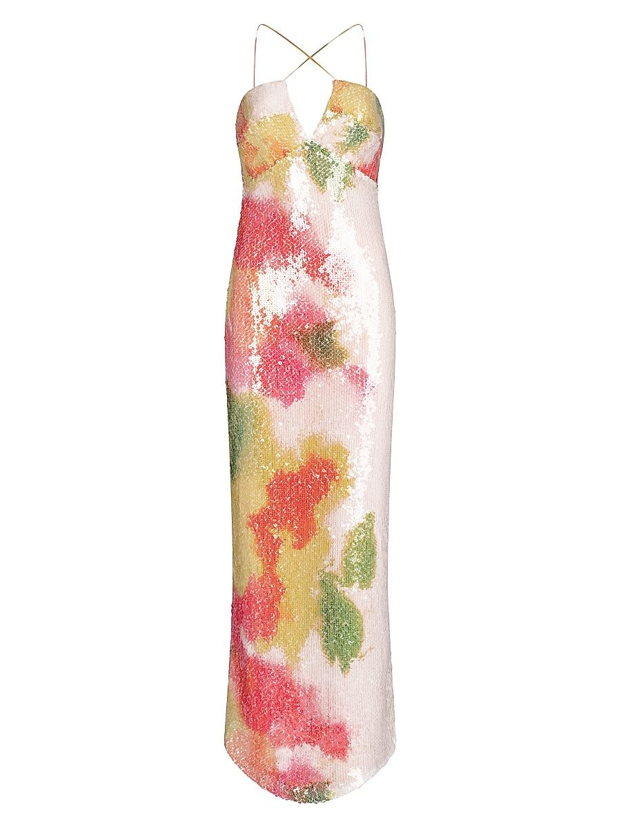 Women's Lisseth Sequined Slip Gown - Springs Bloom - Size Large