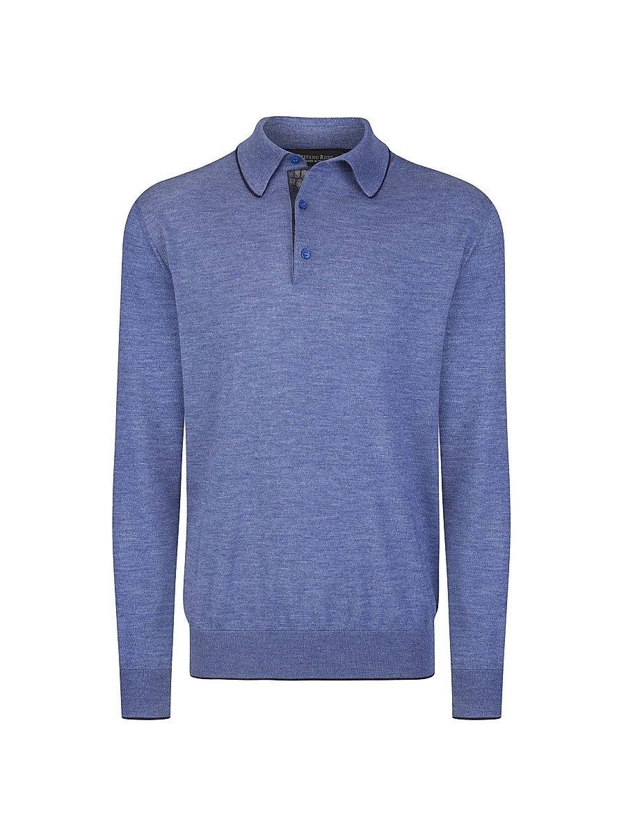 Men's Polo Sweater - Blue - Size 50