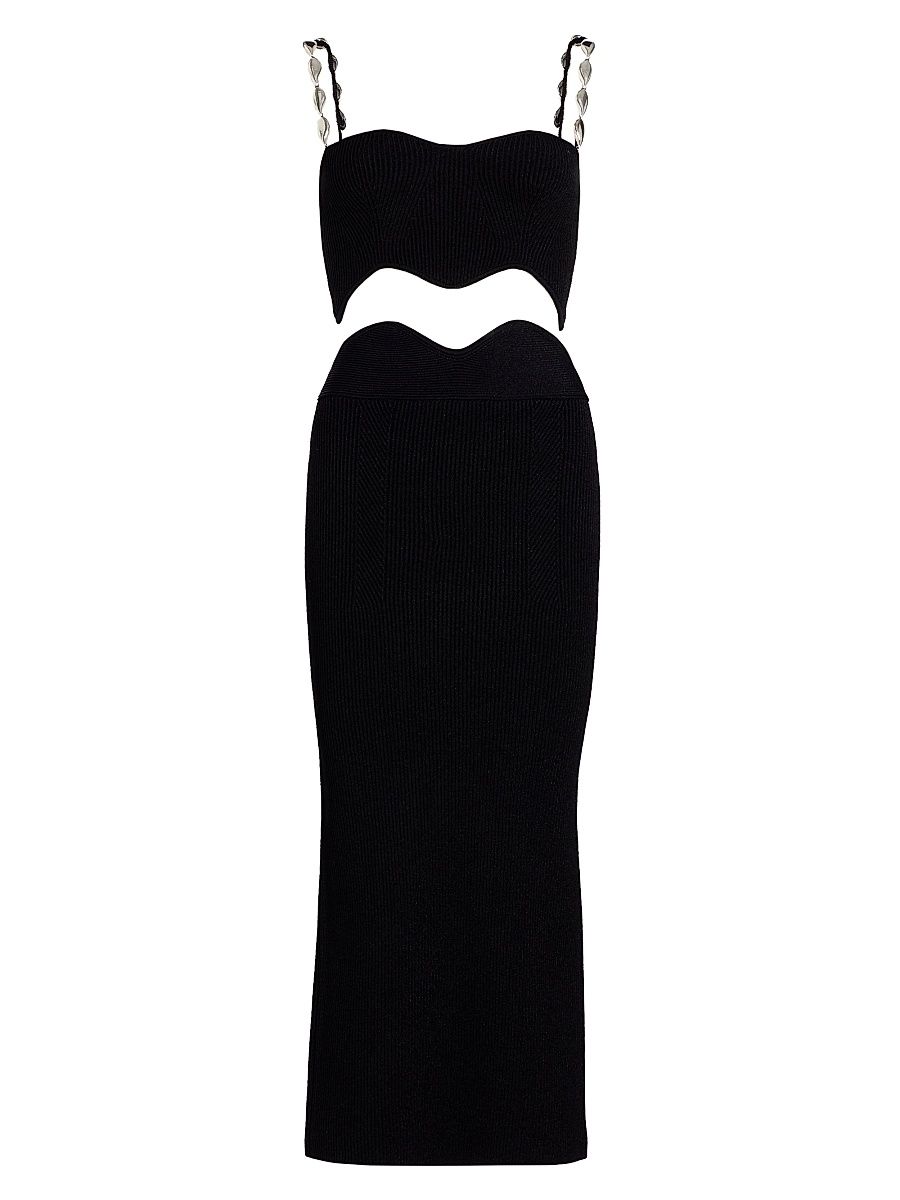 Women's Marina Wave Two-Piece Set - Black - Size XL