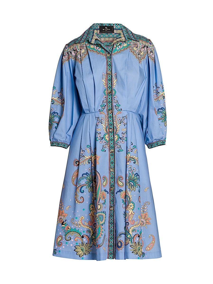 Women's Paisley Cotton Poplin Shirtdress - Stampa - Size 6