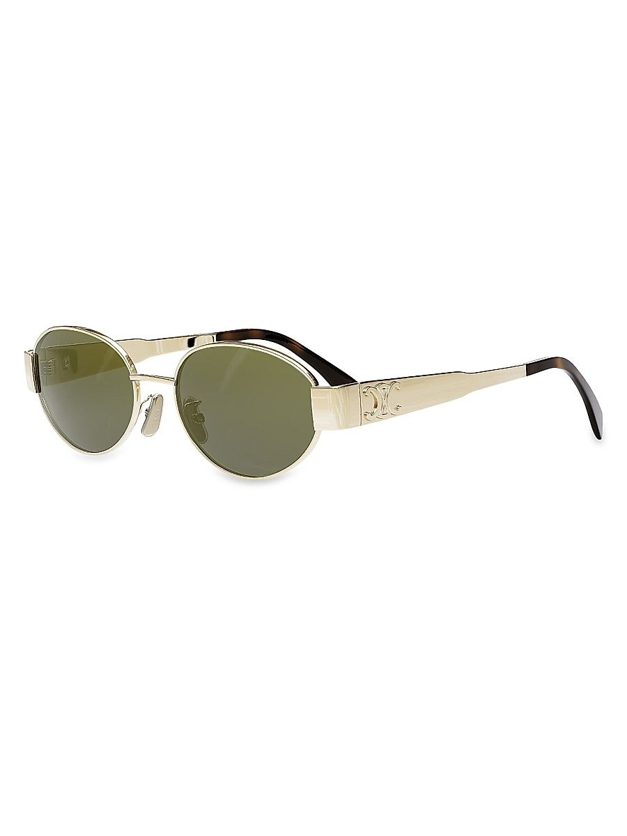 Men's Triomphe 54MM Oval Sunglasses - Gold