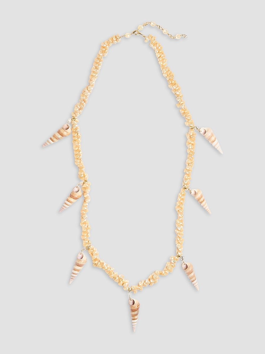 Women's Jardin Aquatique Necklace in Metal and Shells - Gold