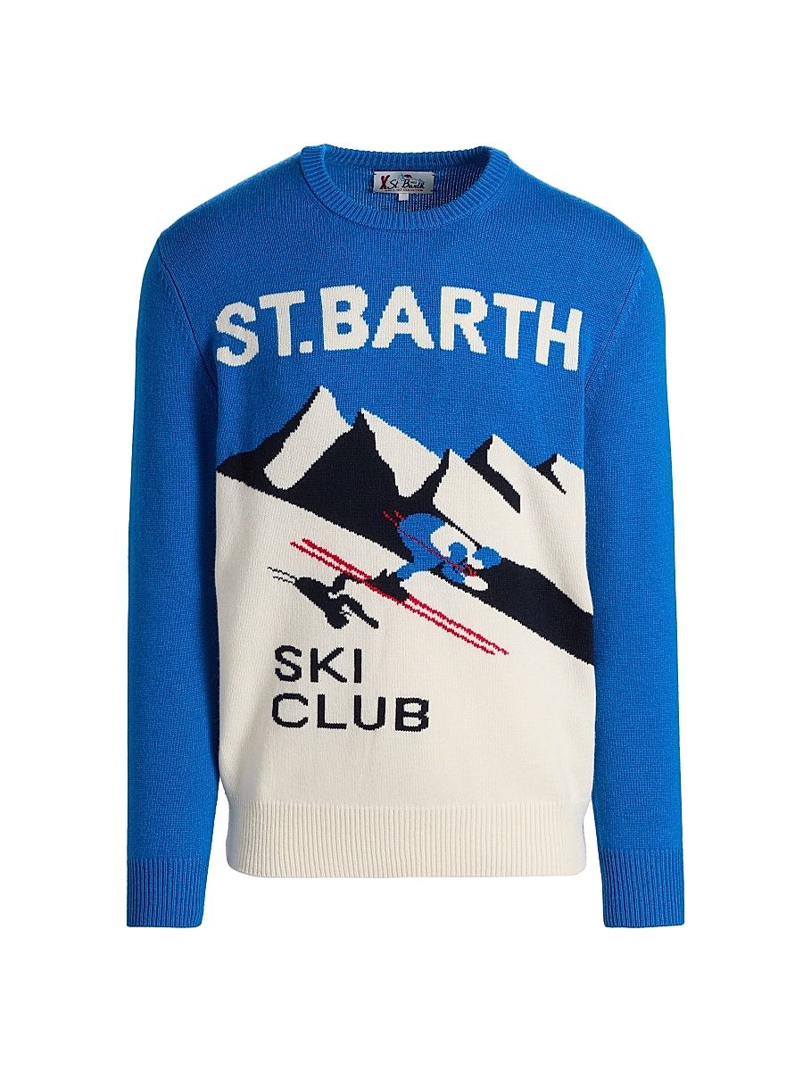 Men's Heron Wool-Blend Crewneck Sweater - Sb Ski Downhill - Size Large