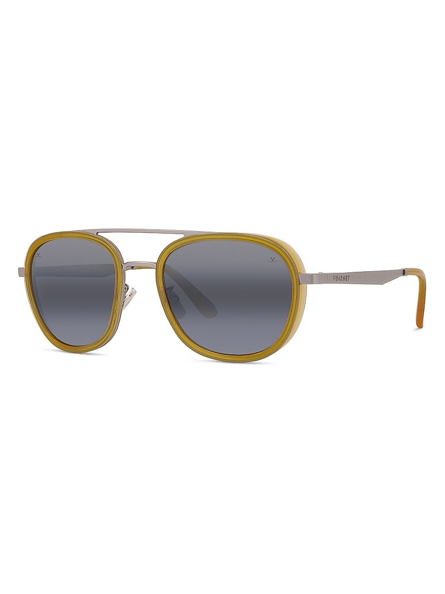 Men's Edge 03 54MM Geometric Sunglasses - Blue Mirror Light Brown