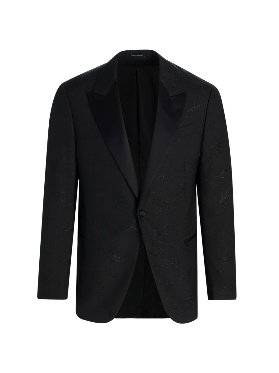 Giorgio Armani Men's Paisley Embroidered Dinner Jacket - Black - Size 38