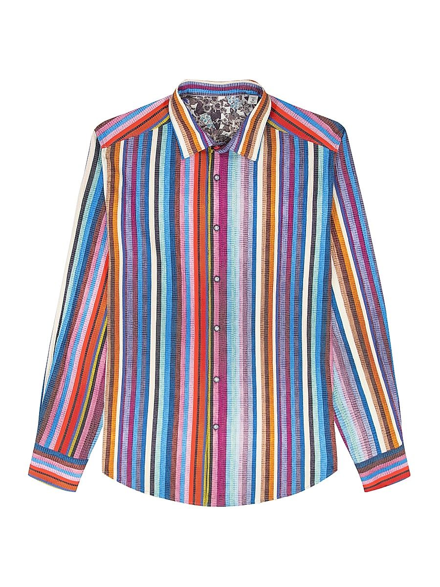 Men's Pomsford Striped Seersucker Shirt - Size XXXL