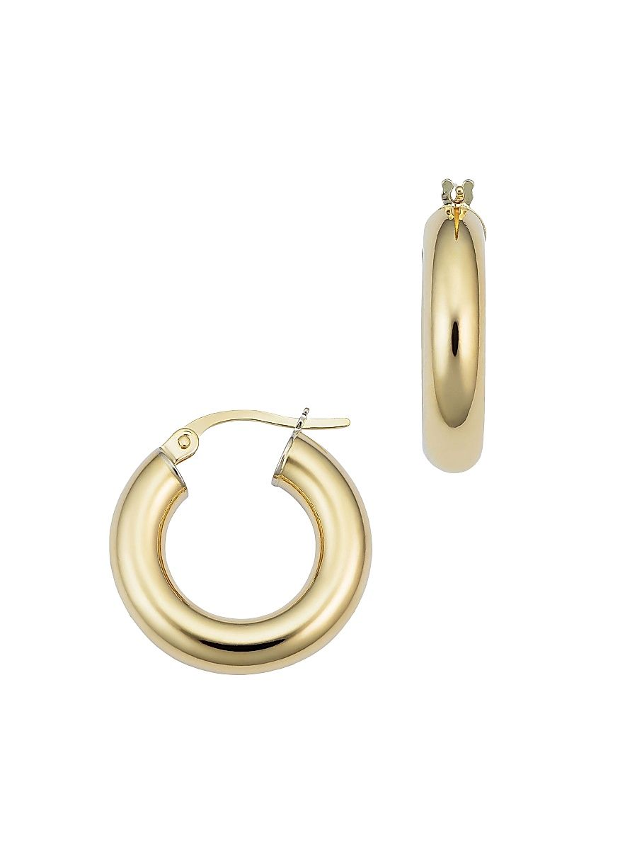 Women's 14K Yellow Solid Gold Everything Bold Hoops - Yellow Gold