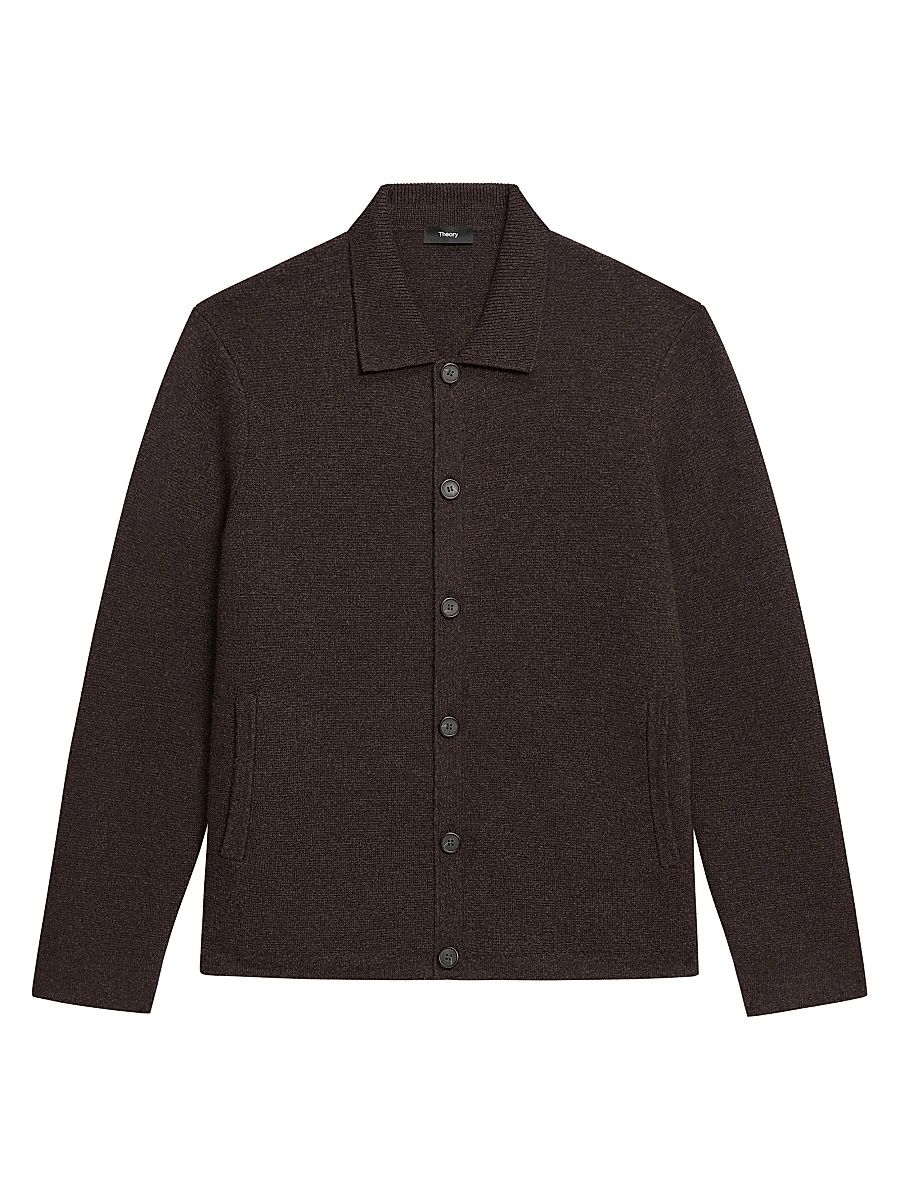 Men's Cameron Cashmere Cardigan - Brownwood Melange - Size XXL