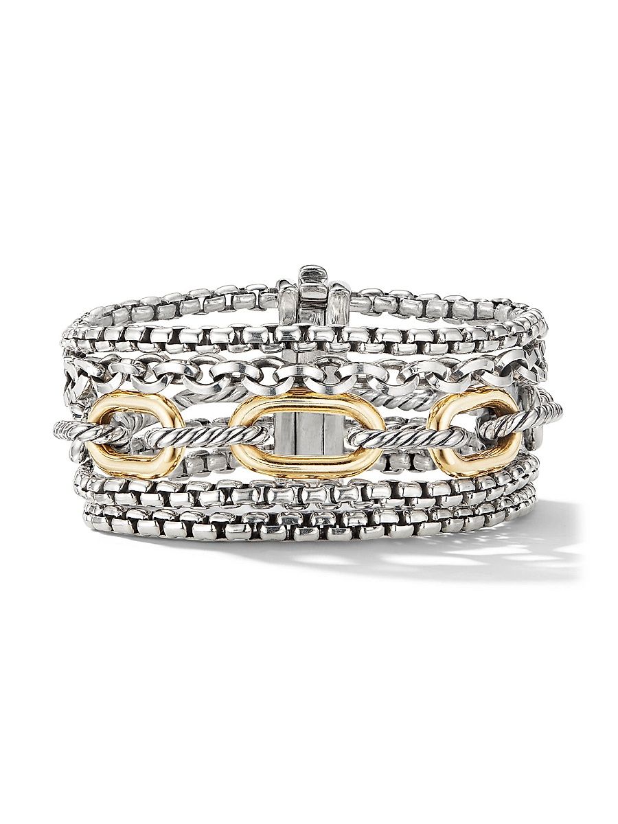 Women's Multi-Row Chain Bracelet with 18K Yellow Gold - Size XL