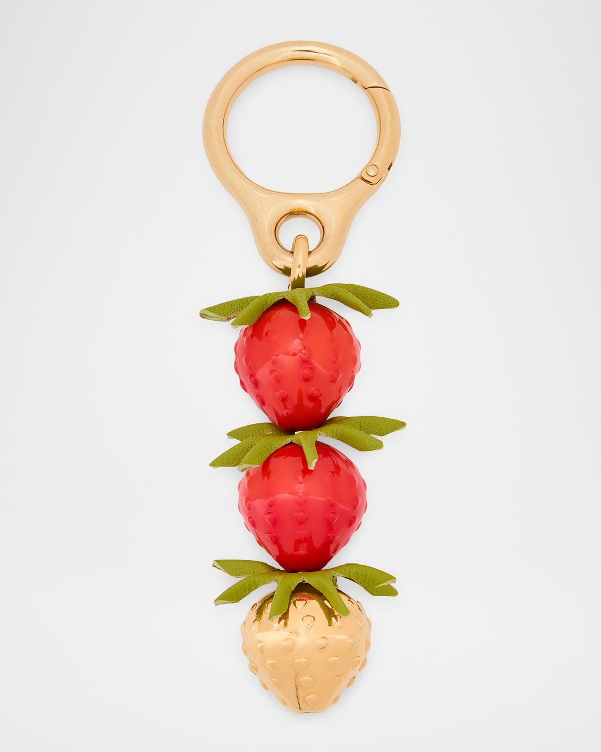 Strawberry Bag Charm in Acetate and Brass