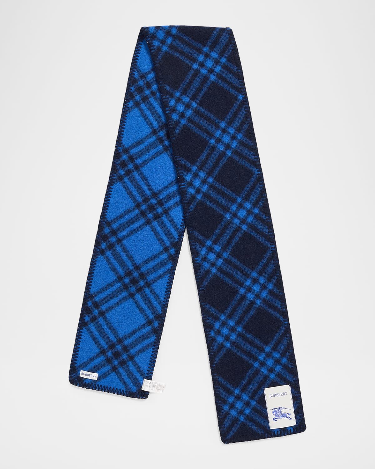 Men & apos;s Narrow Check Wool Scarf