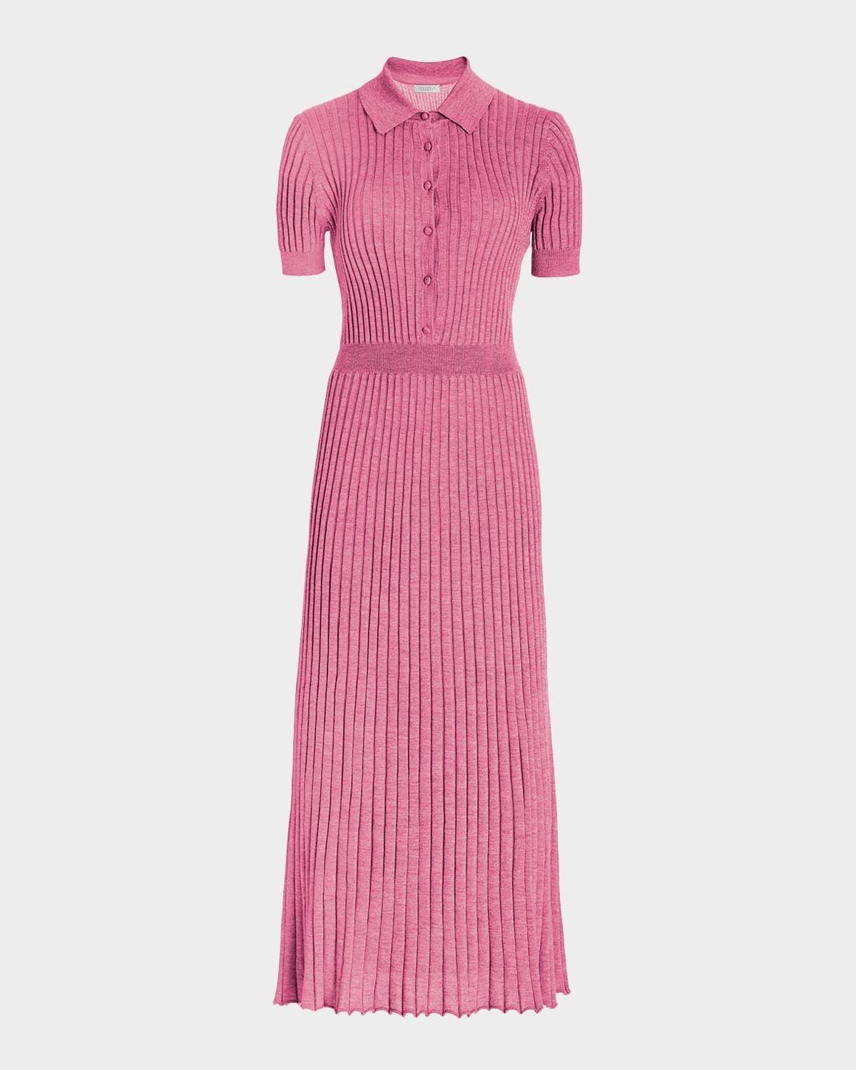 Amor Rib Knit Cashmere-Silk Midi Dress