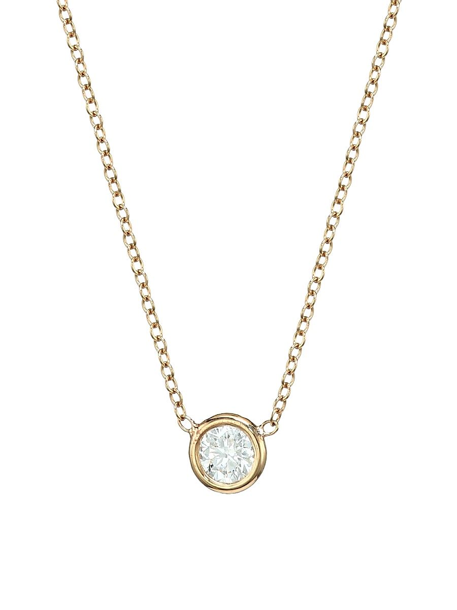 Women's Paris 14K Yellow Gold & Diamond Pendant Necklace - Gold - Size 18
