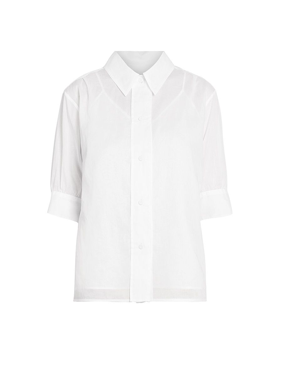 Women's Glass Cotton Organdy Shirt - Optic White - Size 10