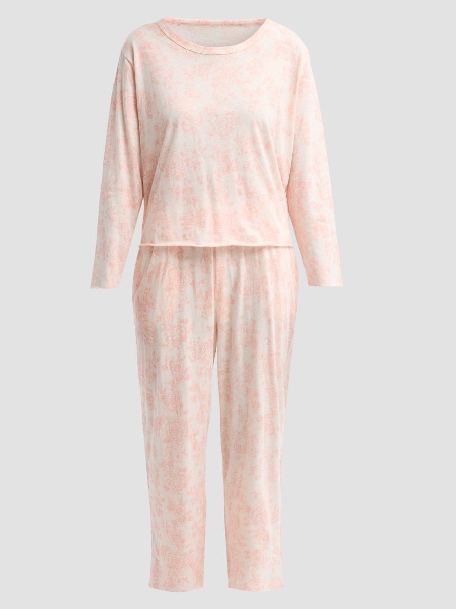 Papinelle Women's Nostalgia Floral Cotton Pajamas - Persimmon - Size Large