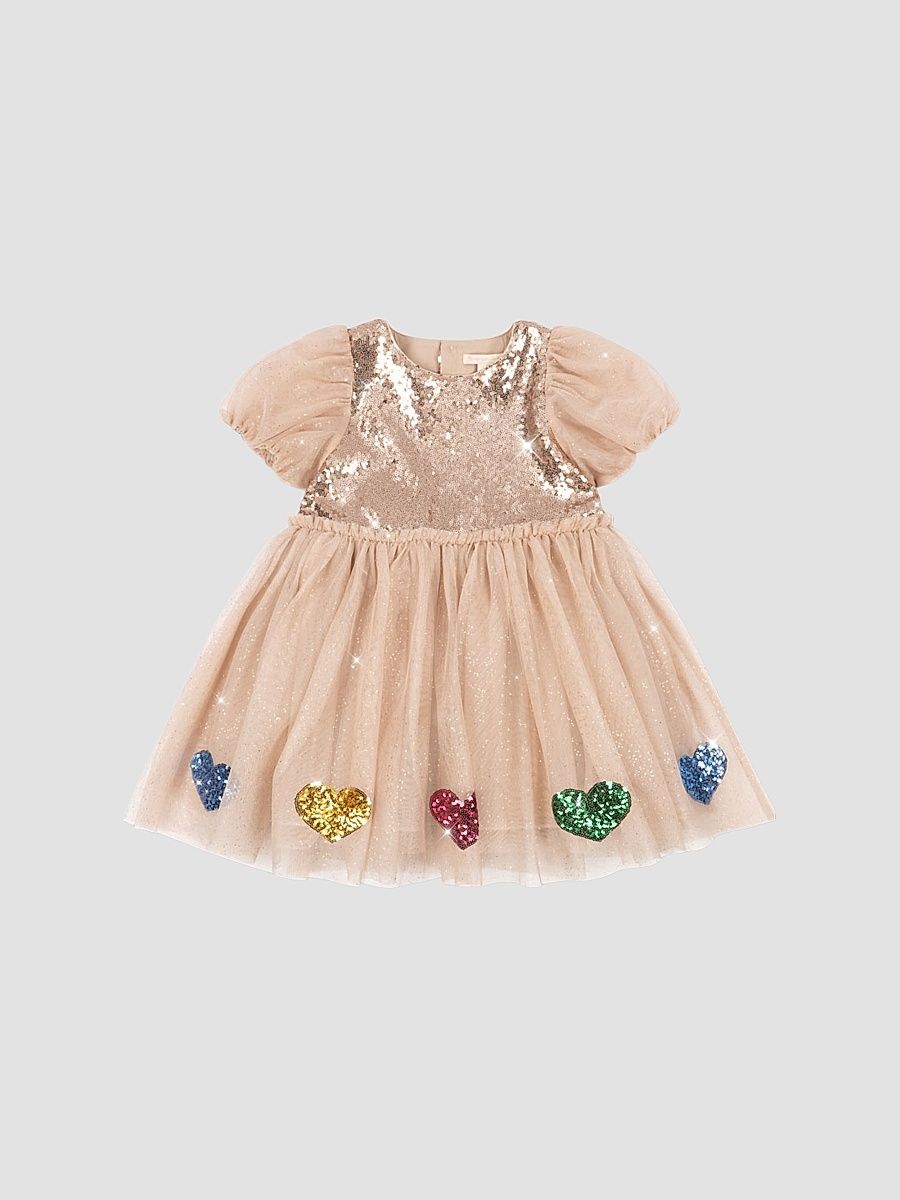 Little Girl's & Girl's Mei Sequined Tulle Dress - Smoke Grey - Size 8