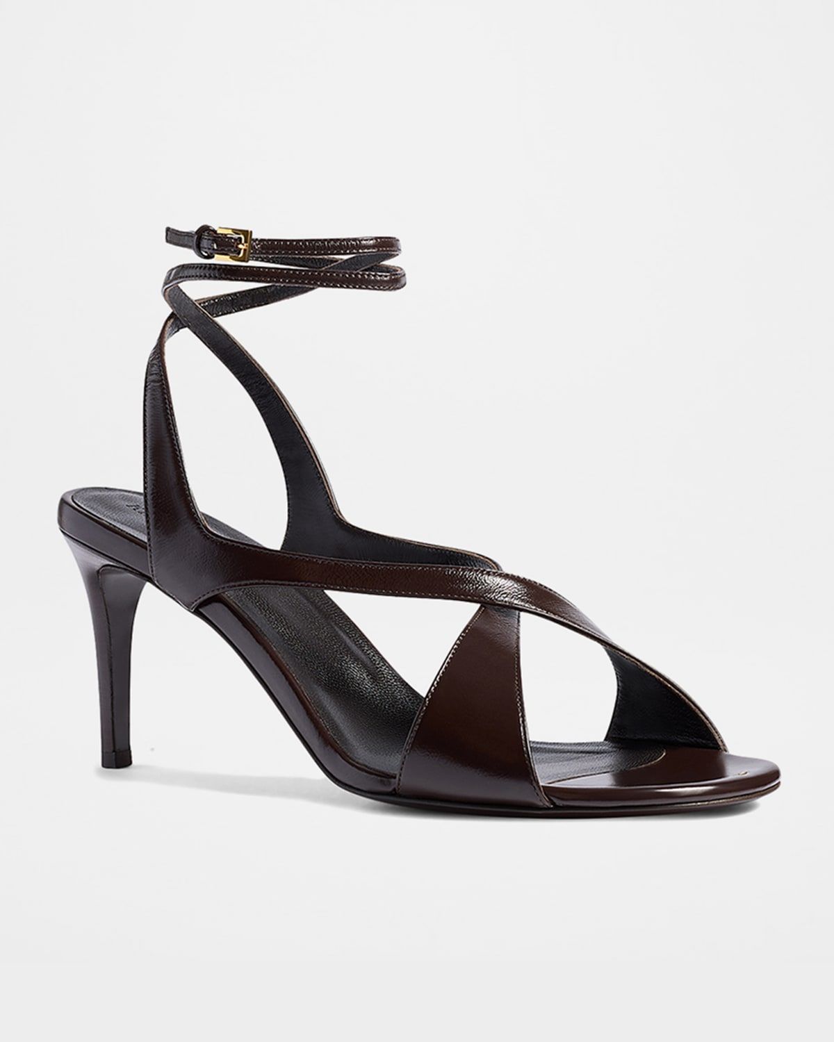 Liria Leather Crisscross Wrap Ankle-Strap Sandals