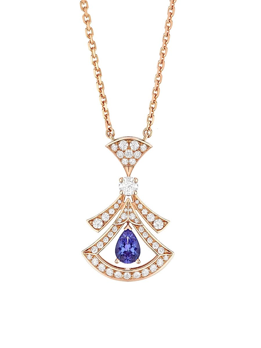 Women's Divissima 18K Rose Gold, 0.46 TCW Diamond & Tanzanite Pendant Necklace - Rose Gold