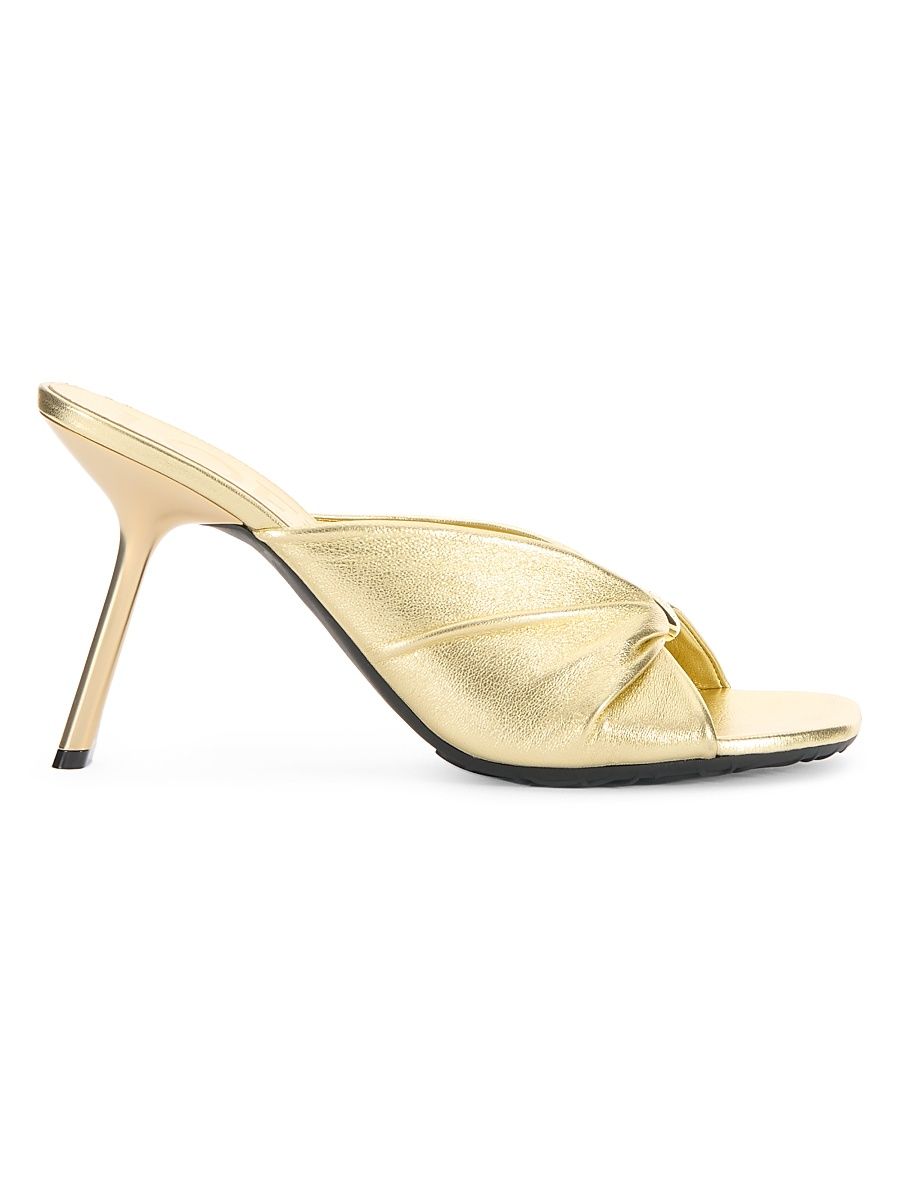 Women's LOEWE x Paula's Ibiza Pebble 90MM Twisted Leather Sandals - Gold - Size 11