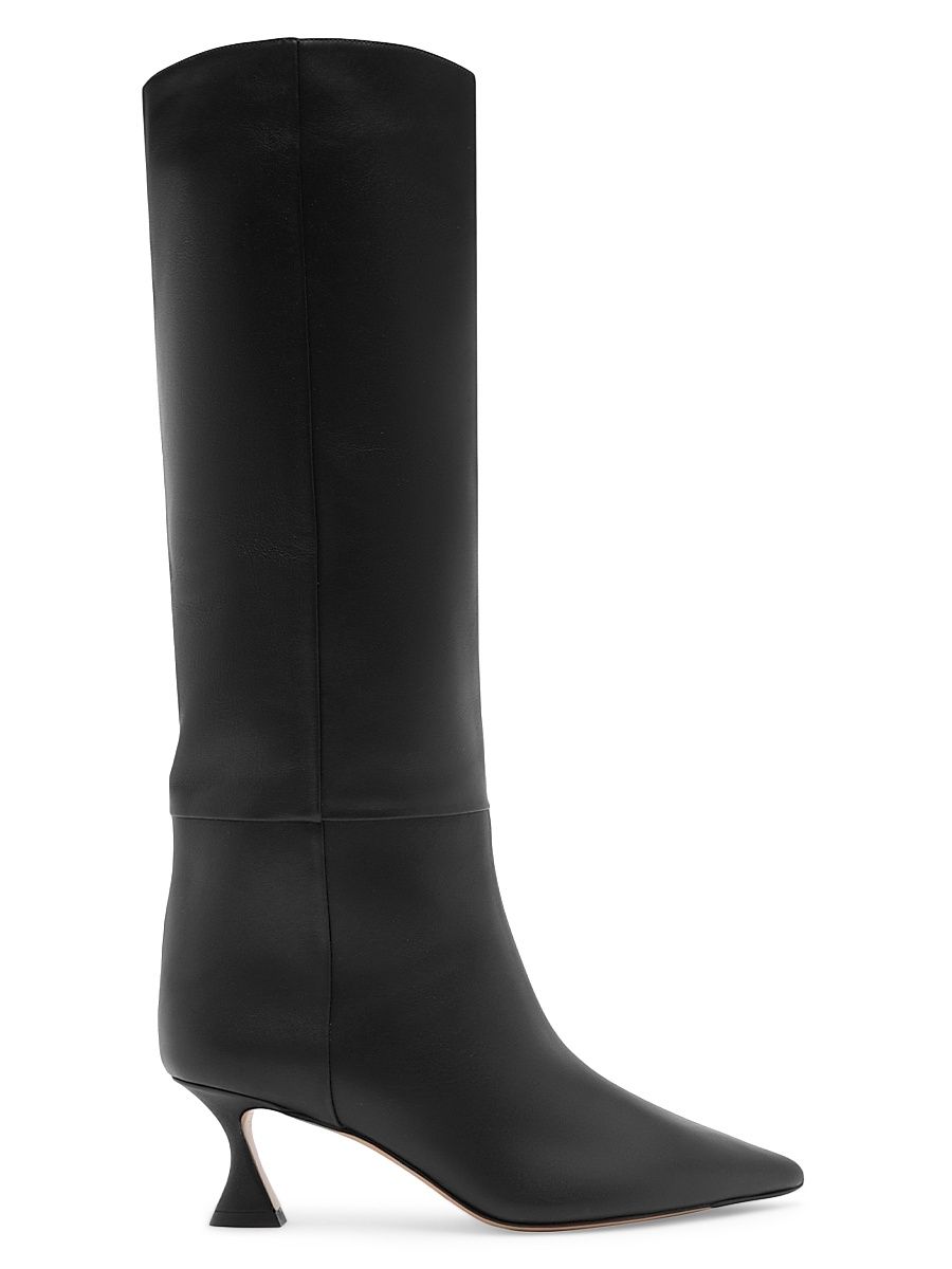 Women's Brena 60MM Leather Boots - Black - Size 10