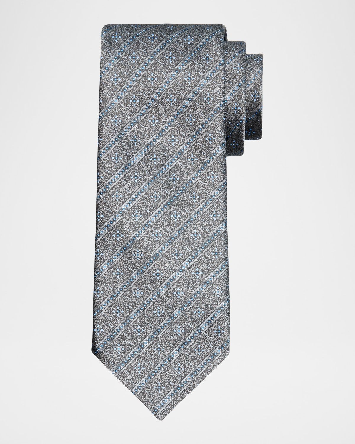 Men & apos;s Paisley Stripe Silk Tie