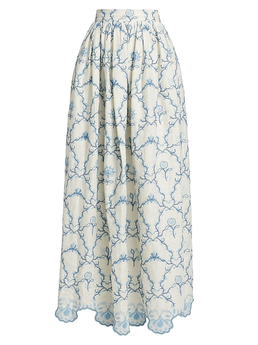 Women's Tangelo Linen Maxi Skirt - Size Medium