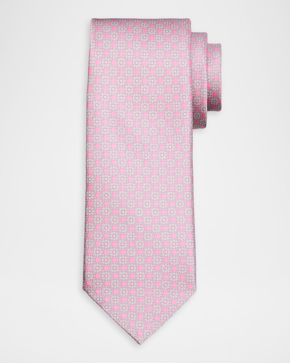 Men & apos;s Geometric Circle Silk Tie