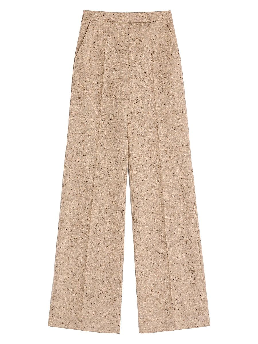 Women's Natté Buttoned Weave Pants - Ivory Beige - Size 2