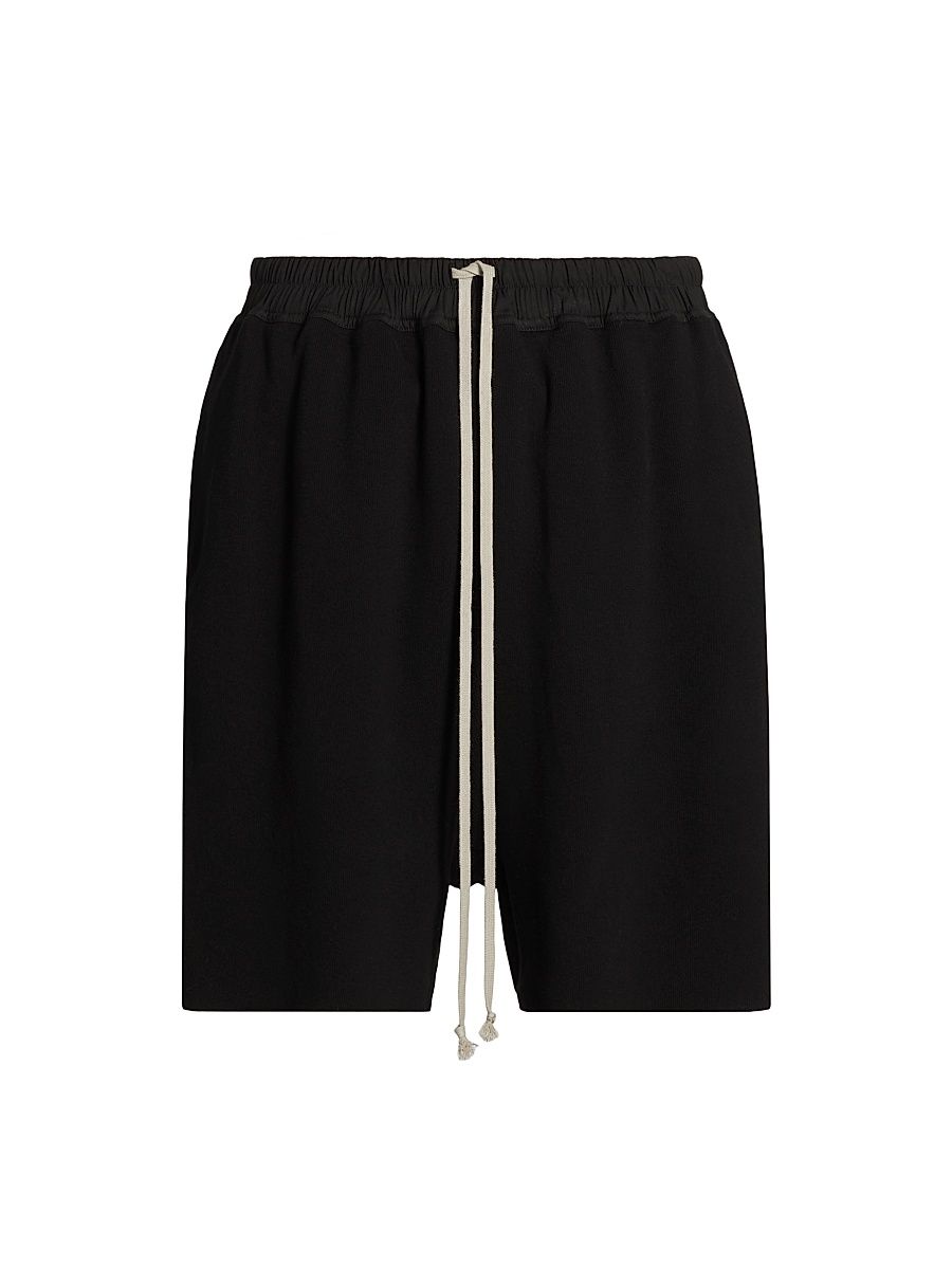 Men's Drawstring Cotton Boxer Shorts - Black - Size 34