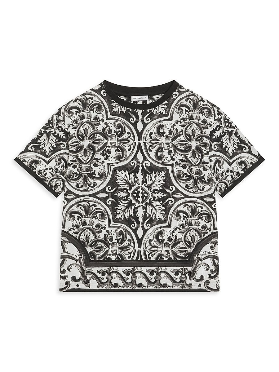 Little Boy's & Boy's Majolica T-Shirt - White Nero - Size 14