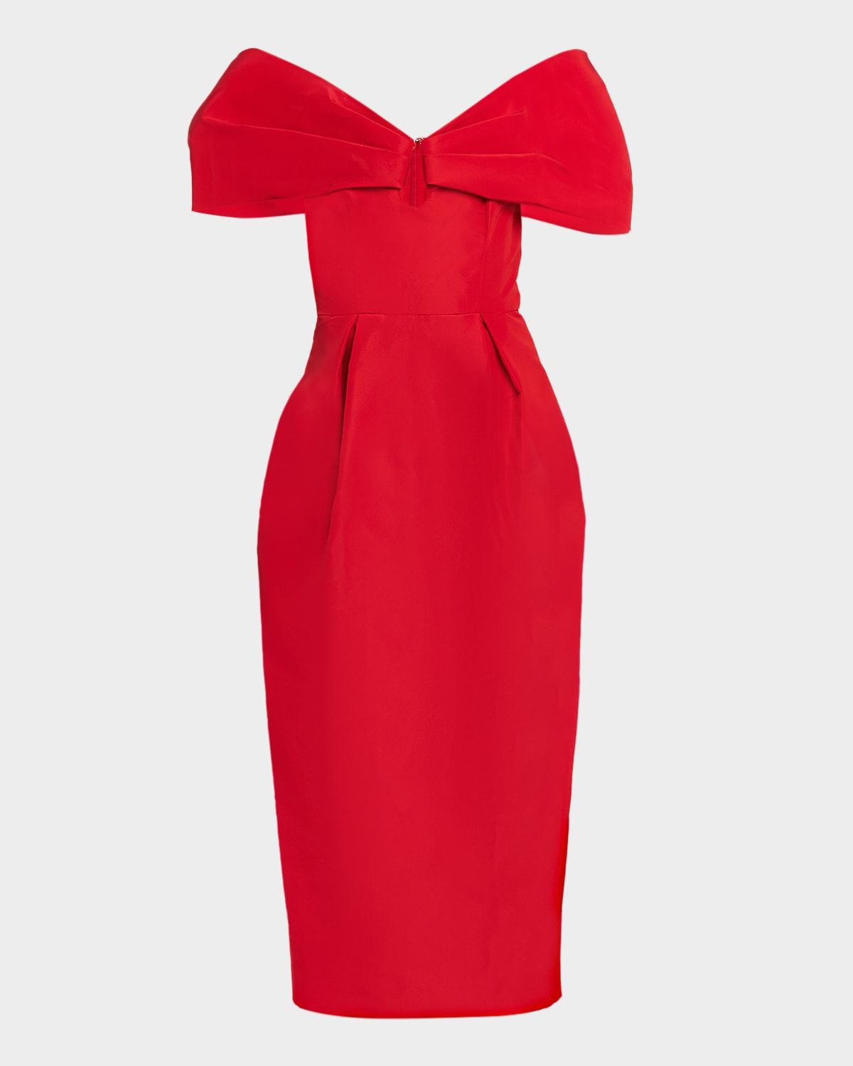 Off-The-Shoulder Midi Column Dress