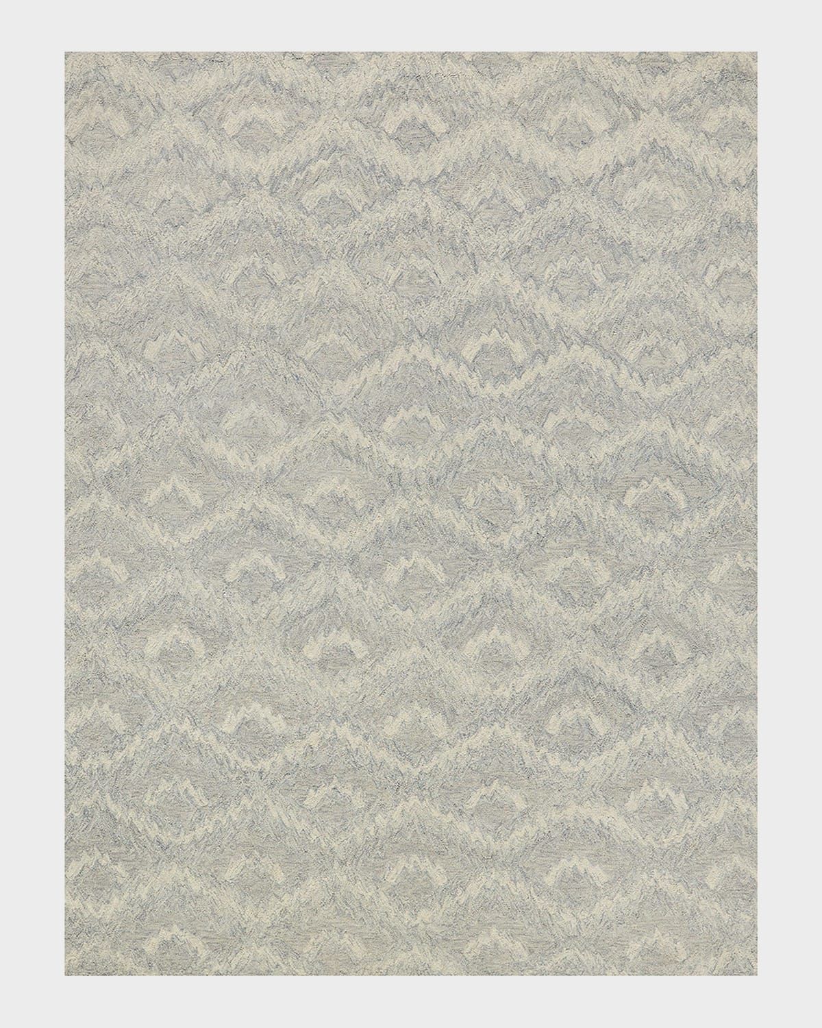Bargello Gray New Zealand Wool hand-tufted Area Rug