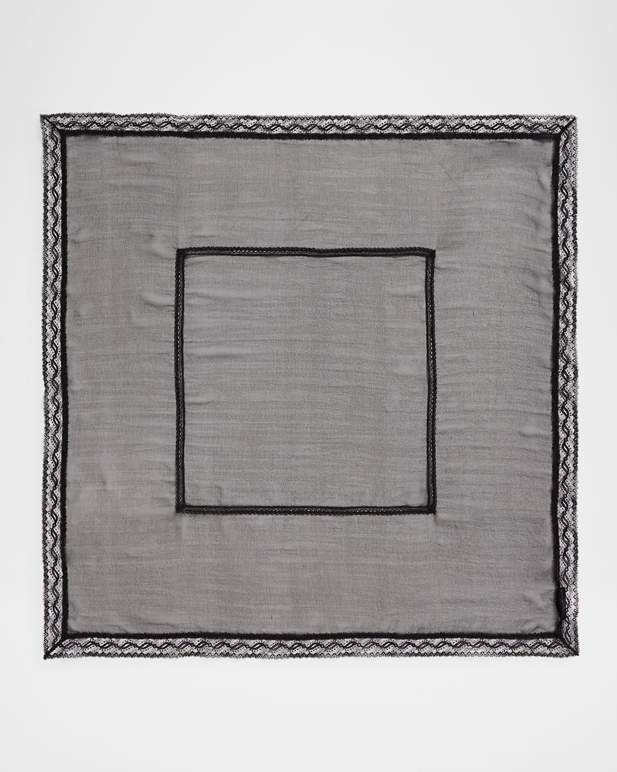 Lace Band Chiffon Scarf