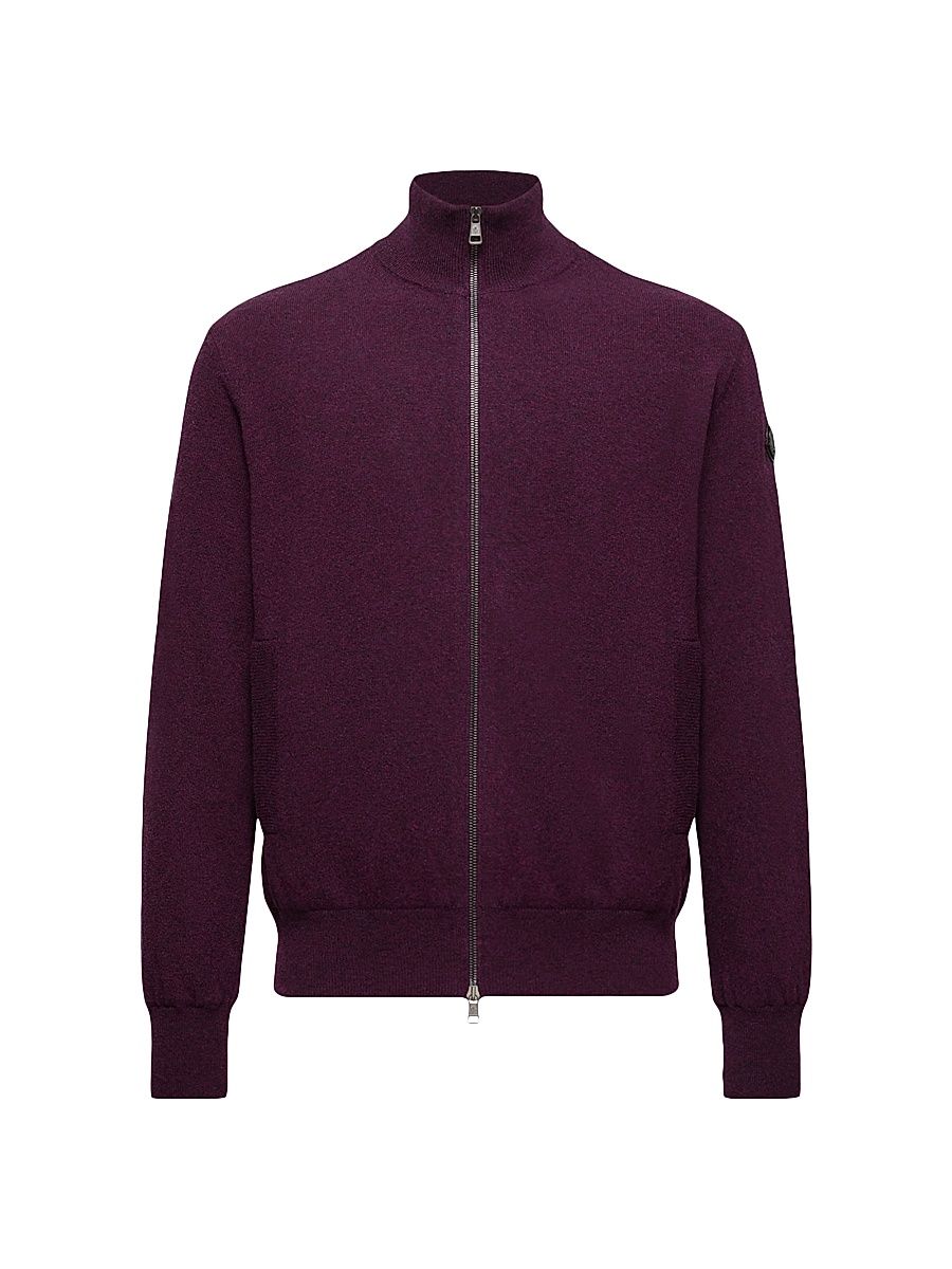 Men's Cardigan in Wool & Cashmere - Purple - Size XL