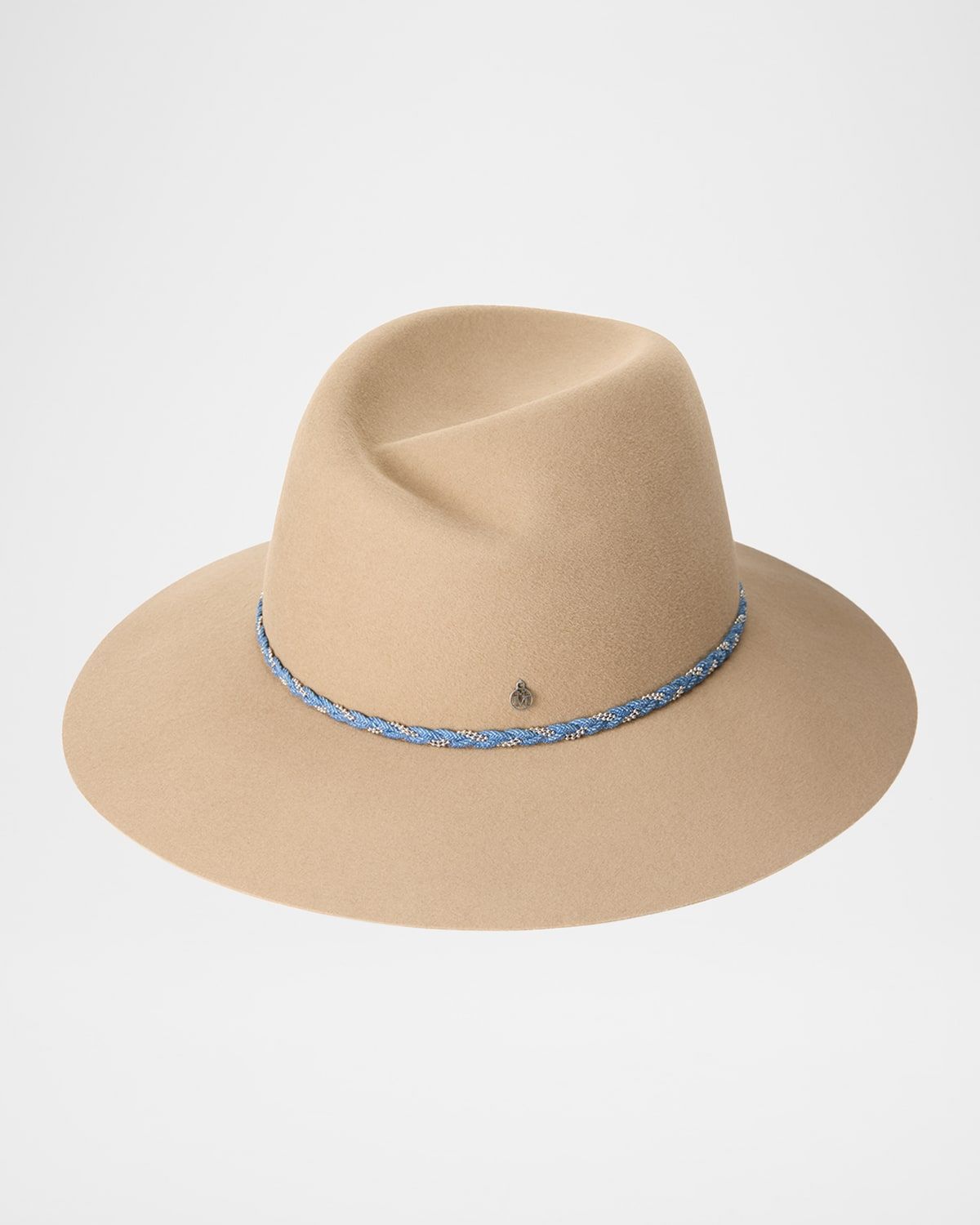 Virginie Braided Denim Wool Felt Fedora Hat