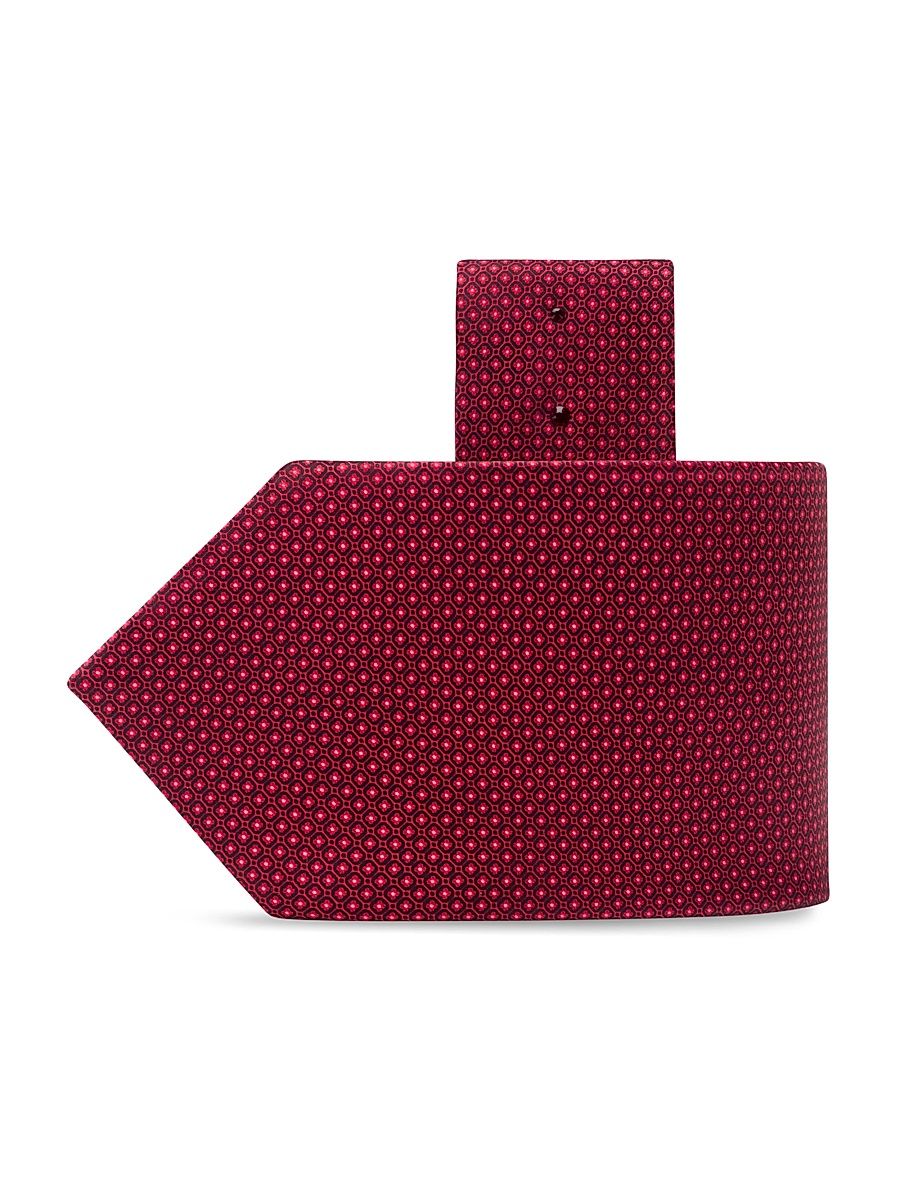 Men's Tonal Squares Silk Tie - Red Black
