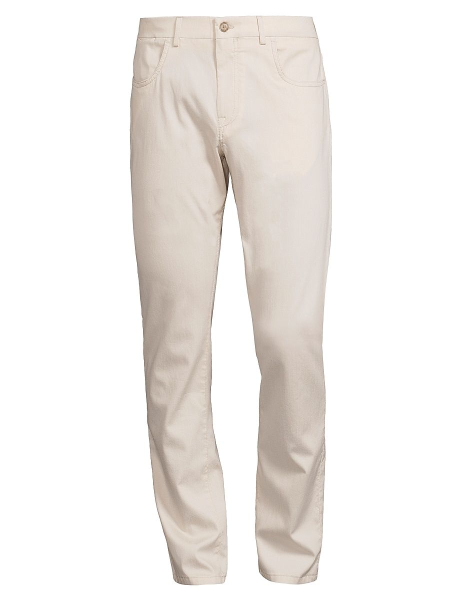 Men's Stretch Five-Pocket Trousers - Light Beige - Size 32