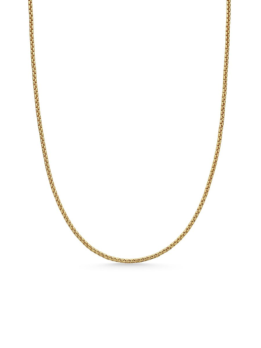 Men's Box Chain Necklace in 18K Yellow Gold - Gold - Size 26