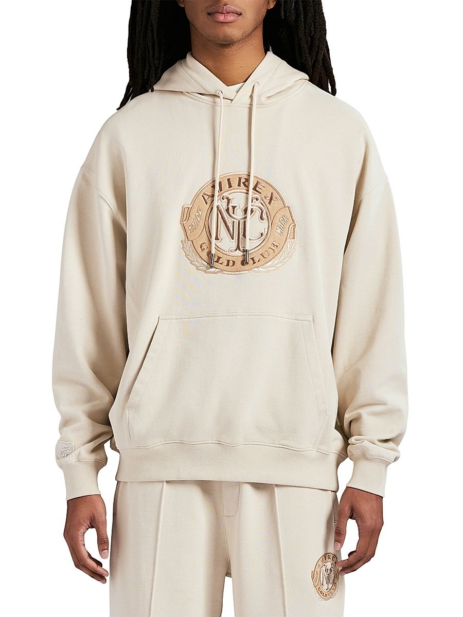 Men's Gold Club Logo Cotton Fleece Hoodie - Birch - Size XL