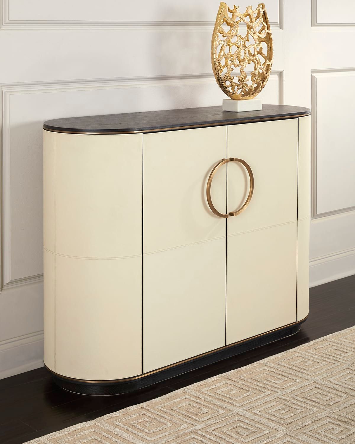 Lanette Leather Cabinet