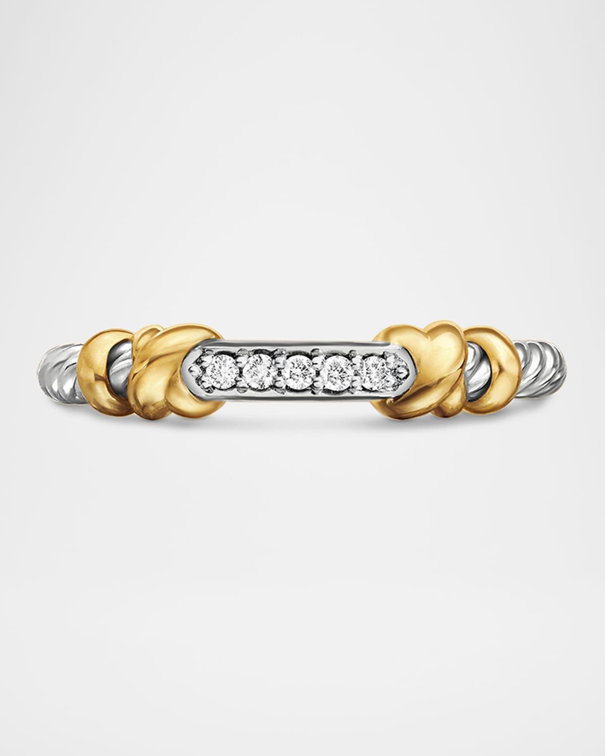 Petite Helena Wrap Ring with Diamonds and 18K Gold in Silver, 44mm