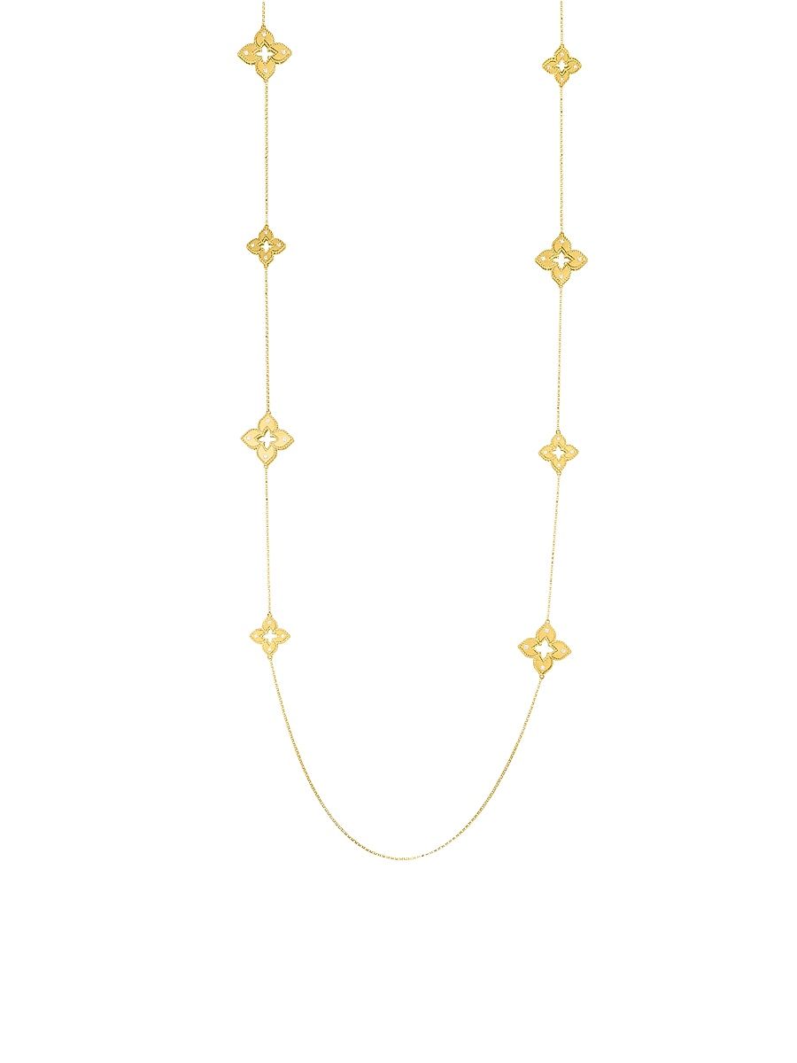 Women's Venetian Princess 18K Yellow Gold & Diamond Station Necklace - Yellow Gold