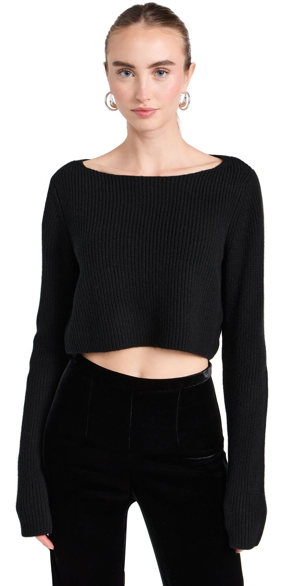 Le Kasha Cannes Cashmere Cropped Sweater Black One Size