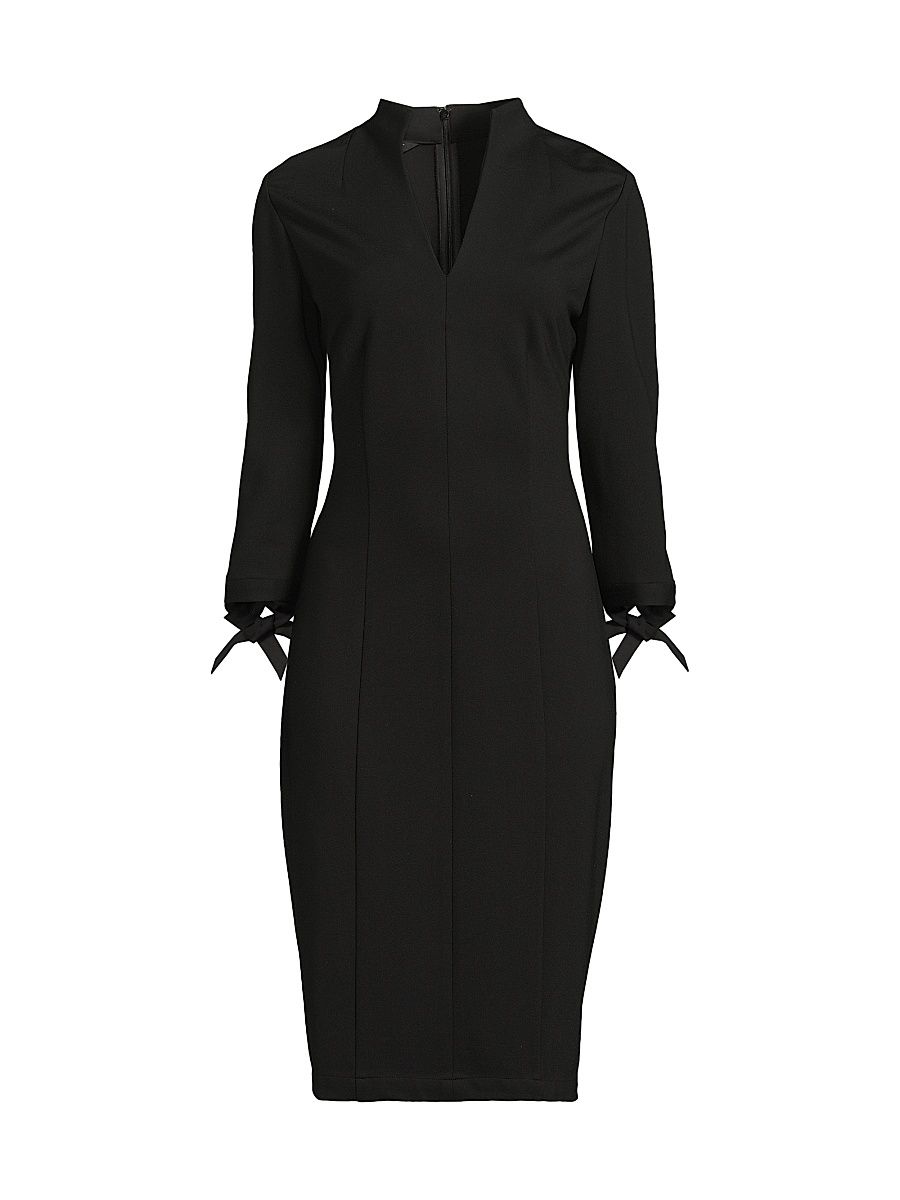 Women's Luxestretch Ponte Sheath Knee-Length Dress - Black - Size XXL